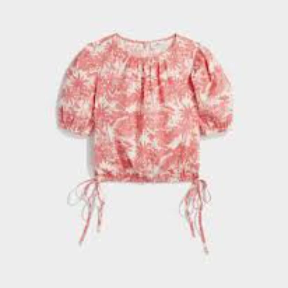 NWT Vineyard Vines Women's Coverups Cinched Puff Sleeve Top Toile Rum Runner, XL